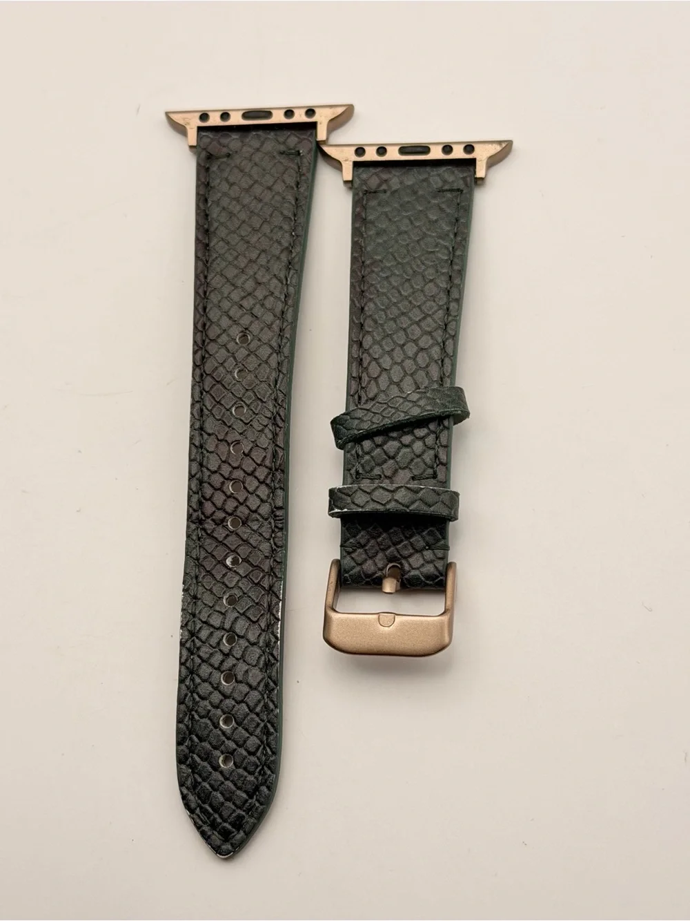 Heyday Apple Watch Snake & Leather Texture with brushed Gold, 42/44/45/46/49mm